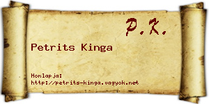 Petrits Kinga névjegykártya